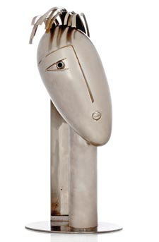 Franz   Hagenauer-A silvered bronze head 