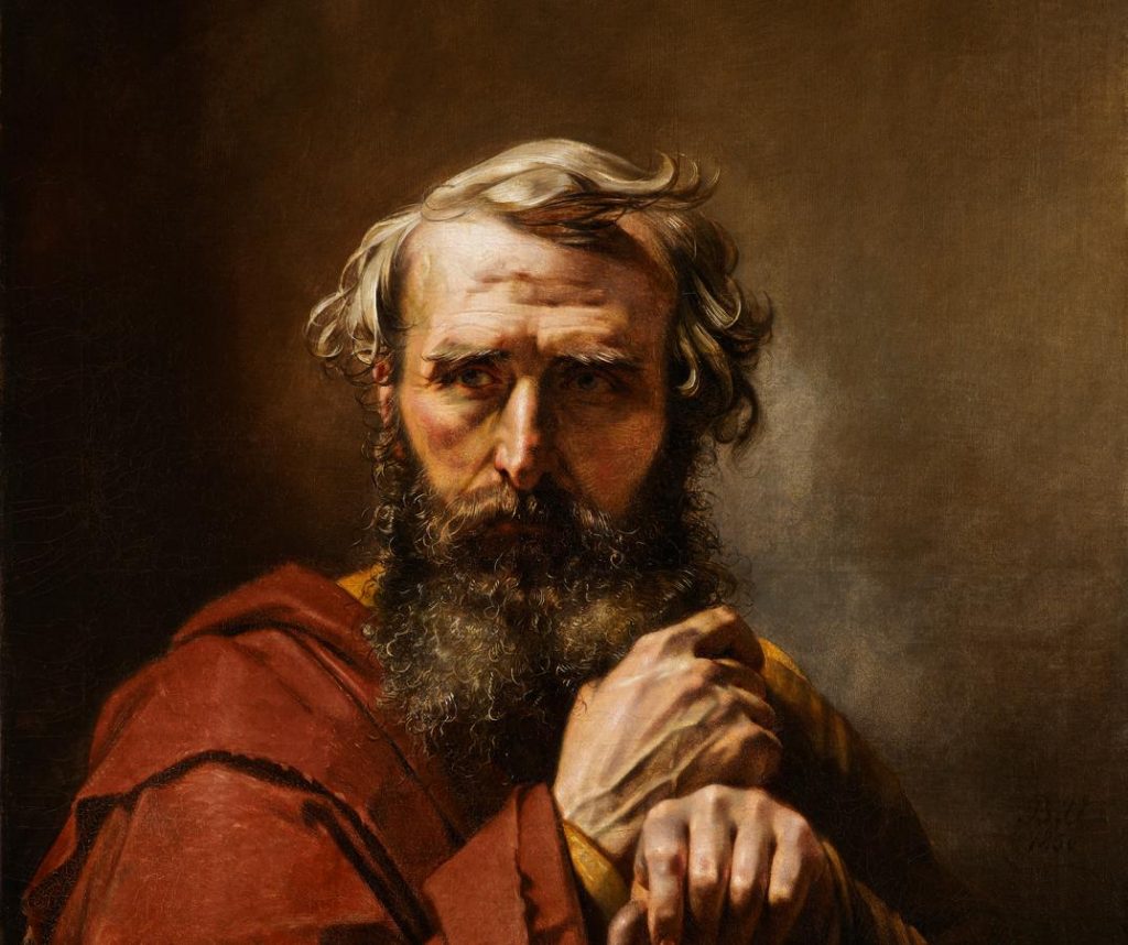 St Paul of Tarsus by JOSEPH BARTHELE MY VIEILLEVOYE (1850) London Art Week 2016