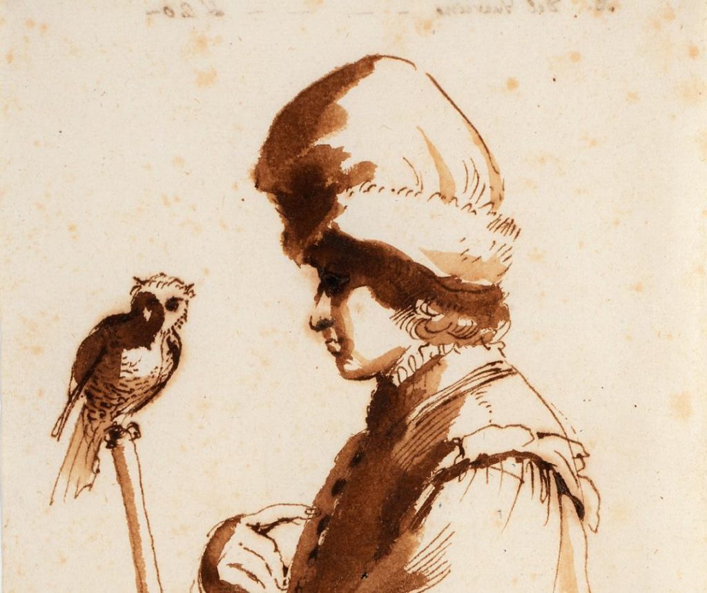 Stephen Ongpin Fine Art A Young Man with an Owl on a stick Giovanni Francesco Barbieri-crop