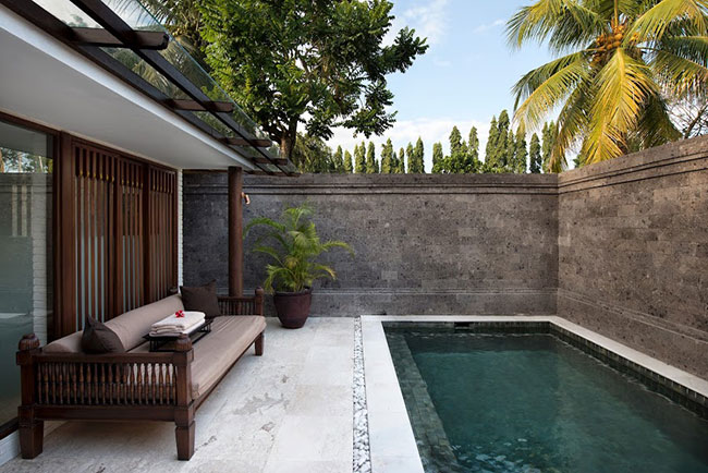 Each new villa at The Chedi Club Tanah Gajah Ubud features a pool ensconced in a private courtyard.