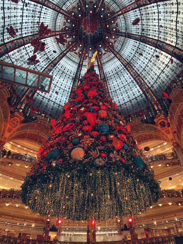 Christmas Tree on display at Galleries Lafayette PARIS